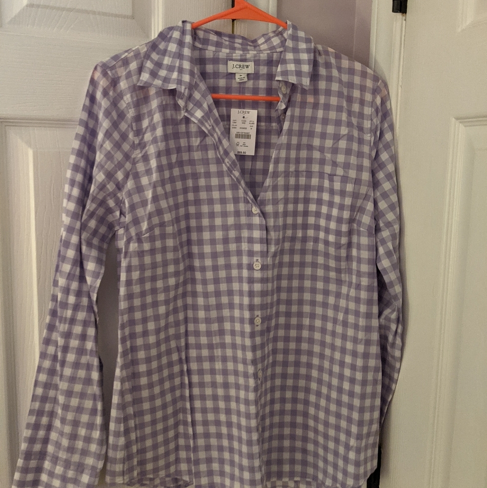 Lavender gingham button down
